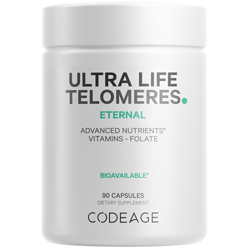 Codeage Ultra Life Telomeres Supplement - 5 MTHF Folate Vitamin B9 - B12 - D3 -L-Theanine Ashwagandha -- 90 Capsules