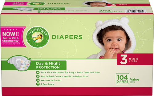 Comforts diapers size 3 cheap