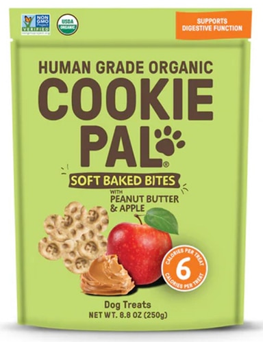 Cookie Pal Organic Dog Treats Soft Baked Bites Peanut Butter & Apple
