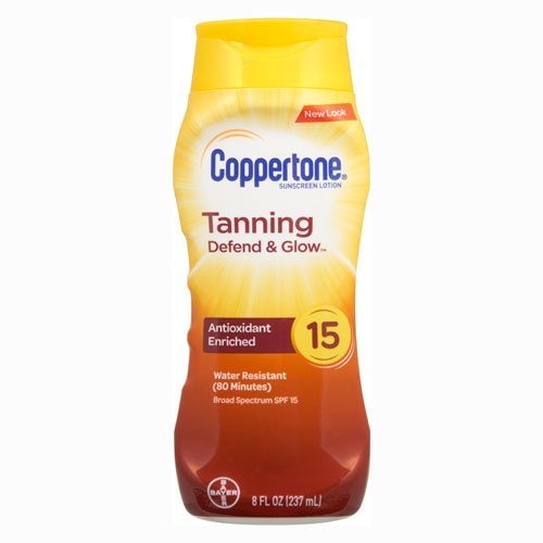 Coppertone Tanning Defend &amp; Glow™ Sunscreen Lotion SPF 15 -- 8 fl oz