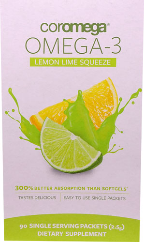 Coromega Omega-3 Squeeze Lemon Lime -- 90 Packets