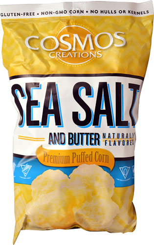 Cosmos Creations Premium Puffed Corn Sea Salt &amp; Butter -- 7 oz