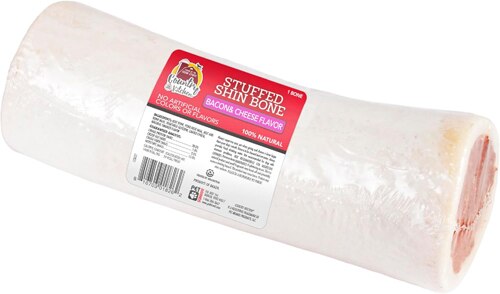 Country Kitchen Dog Chew Treat Stuffed Shin Bone Bacon & Cheese