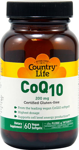 Country Life CoQ10 -- 200 mg - 60 Vegan Softgels