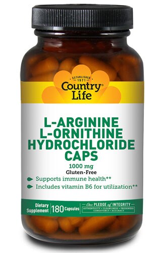 Country Life L-Arginine L-Ornithine Hydrochloride Caps