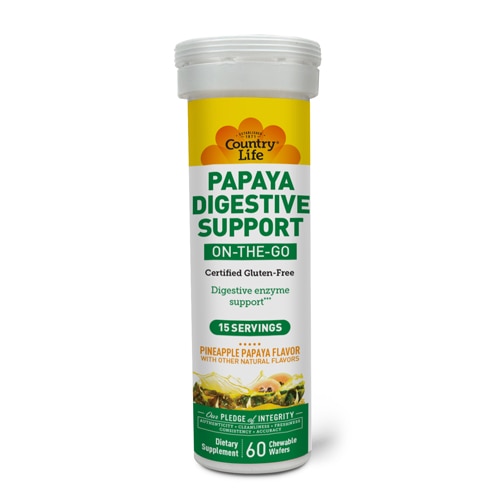 Country Life Papaya Digestive Support On-The-Go Pineapple Papaya