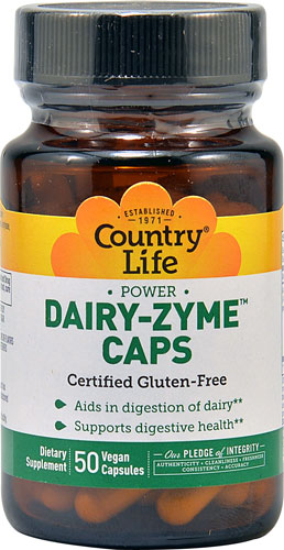 Country Life Power Dairy-Zyme™ Caps -- 50 Vegan Capsules