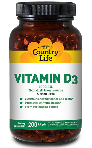 Country Life Vitamin D3 1000 Iu 200 Softgels