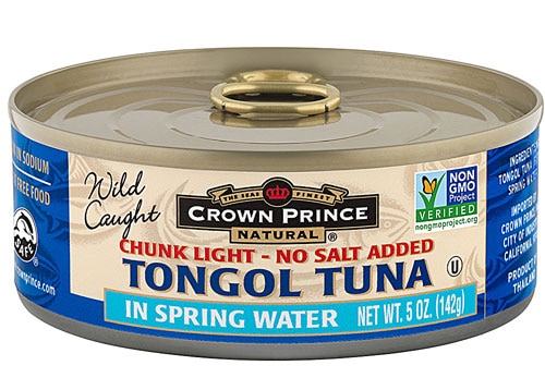 Crown Prince Natural Tongol Chunk Light No Salt Added Tuna In Spring Water -- 5 oz