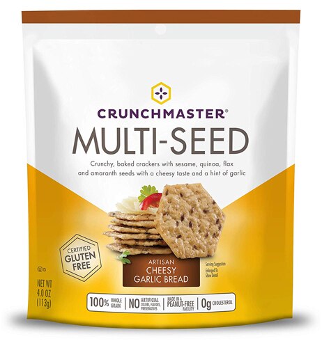 Crunchmaster Gluten Free Multi-Seed Crackers Artisan Cheesy Garlic Bread -- 4 oz