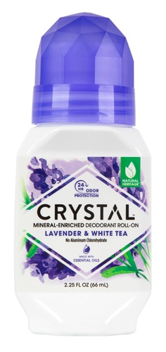 Crystal Mineral Deodorant Roll-On Lavender and White Tea