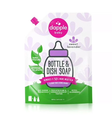 Dapple Naturally Clean Bottles &amp; Dishes Refill Dish Liquid Lavender -- 34 fl oz