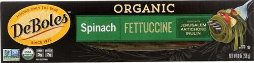 DeBoles Organic Spinach Fettuccine -- 8 oz