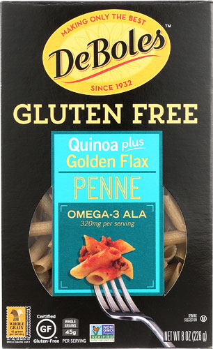 DeBoles Penne Pasta Quinoa plus Golden Flax -- 8 oz