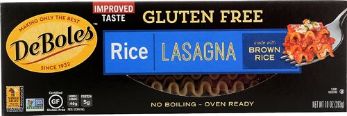 DeBoles Rice Lasagna Gluten Free -- 10 oz