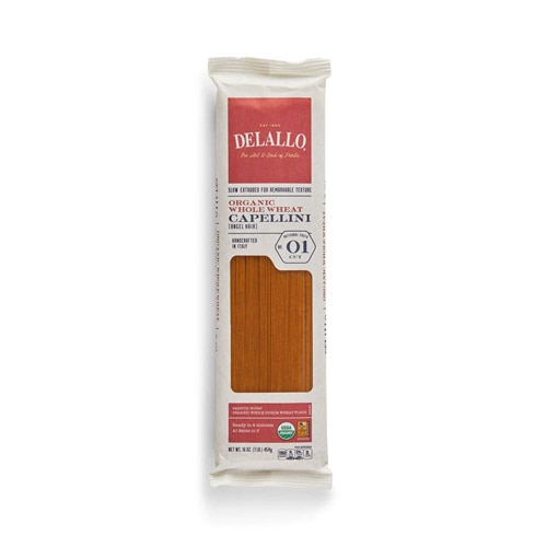 Delallo Organic Pasta Capellini No 1 Whole Wheat -- 1 lb