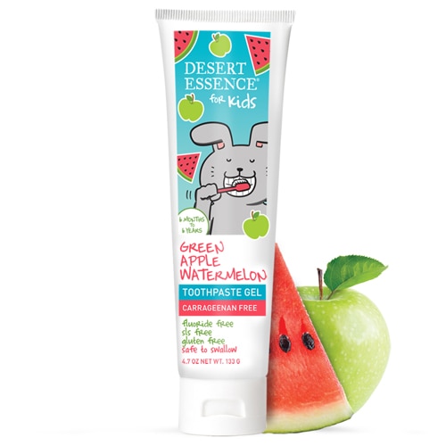 Desert Essence Kids Toothpaste Gel Green Apple Watermelon