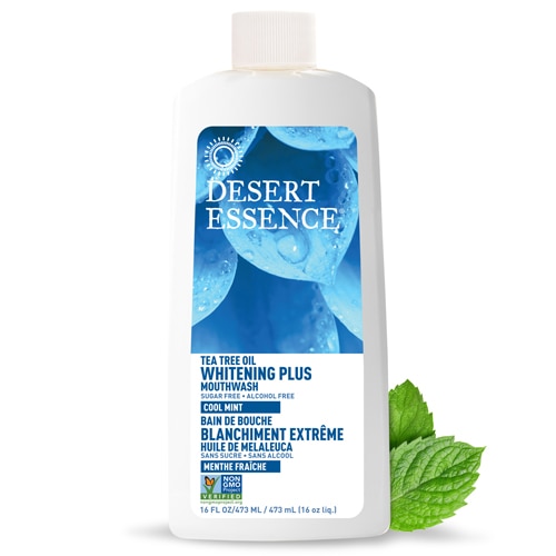 Desert Essence Whitening Plus Mouthwash Tea Tree Oil Cool Mint