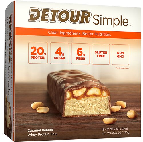 Detour Bar Simple™ Whey Protein Bars Caramel Peanut -- 12 Bars