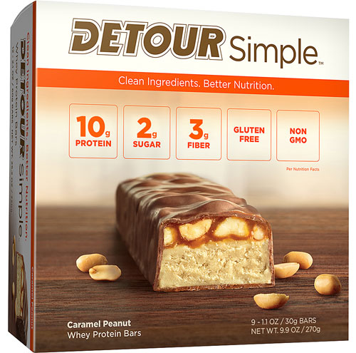 Detour Bar Simple™ Whey Protein Bars Caramel Peanut -- 9 Bars