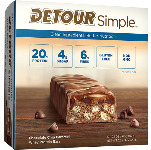 Detour Bar Simple™ Whey Protein Bars Chocolate Chip Caramel -- 12 Bars