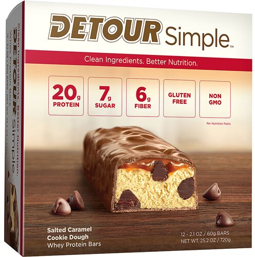 Detour Bar Simple™ Whey Protein Bars Salted Caramel Cookie Dough -- 12 Bars