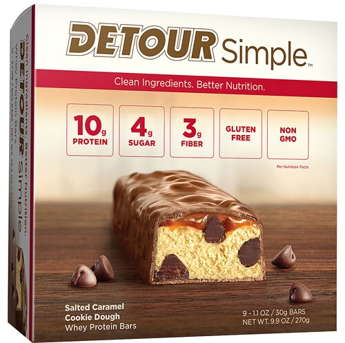 Detour Bar Simple™ Whey Protein Bars Salted Caramel Cookie Dough -- 9 Bars