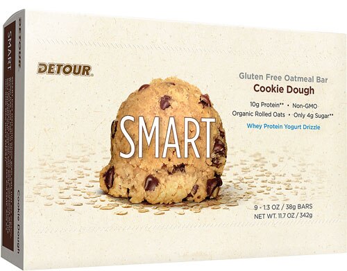 Detour Bar Smart Gluten Free Oatmeal Bar Cookie Dough -- 9 Bars