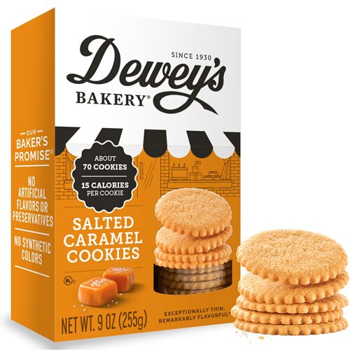 Deweys Bakery Thin Cookies Salted Carmel -- 9 oz