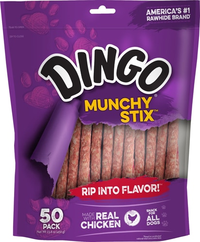 Dingo Munchy Stix Dog Treats Chicken -- 50 Pieces