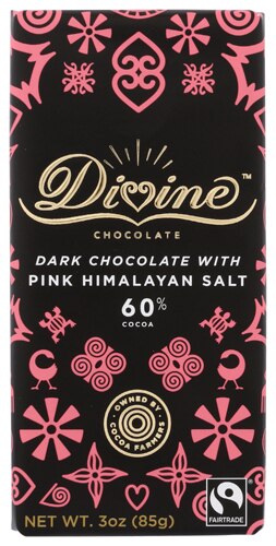 Divine Chocolate Dark Chocolate & Pink Himalayan Salt Chocolate Bar