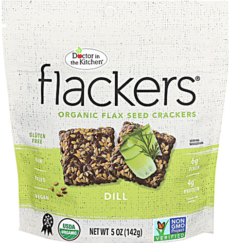 Doctor In The Kitchen Flackers® Organic Flax Seed Crackers Dill -- 5 oz