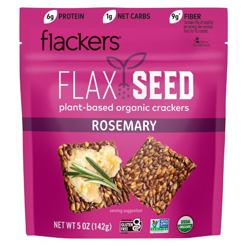 Doctor In The Kitchen Flackers® Organic Flax Seed Crackers Rosemary -- 5 oz