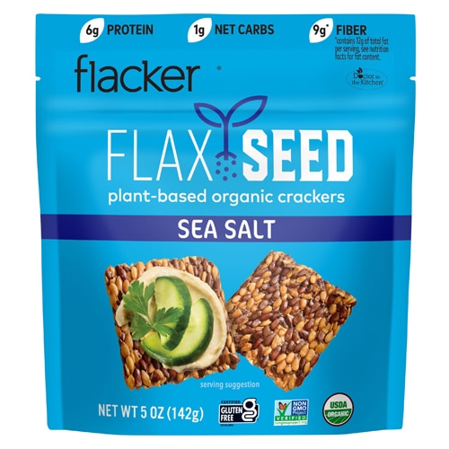 Doctor In The Kitchen Flackers® Organic Flax Seed Crackers Sea Salt -- 5 oz