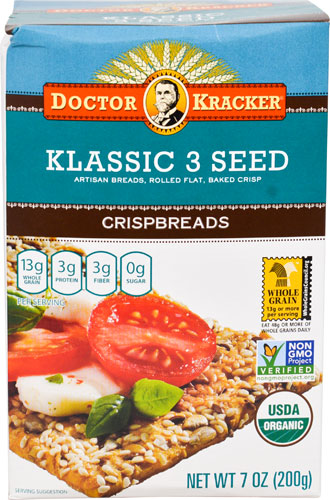 Doctor Kracker Organic Klassic 3 Seed Crispbreads -- 7 oz