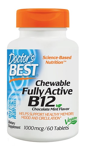 Doctor's Best Chewable Fully Active B12 Chocolate Mine -- 1000 mcg - 60 Tablets