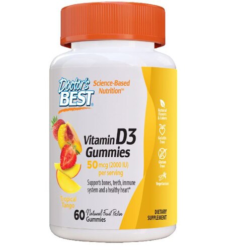 Doctor's Best Vitamin D3 Gummies Natural Fruit Pectin