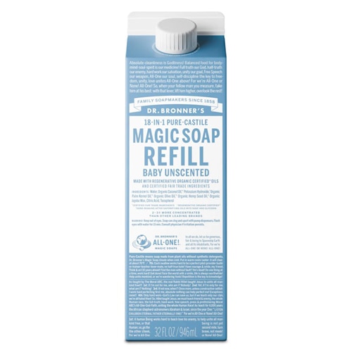 Dr. Bronner's 18-IN-1 Pure-Castile Magic Soap Baby Unscented