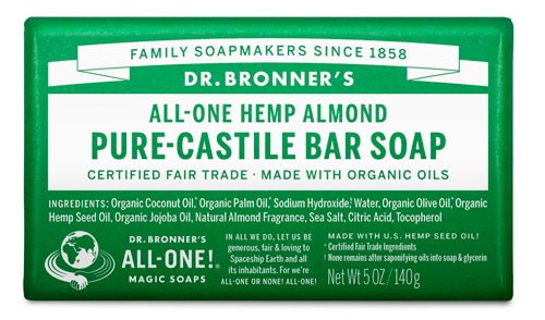 Dr. Bronner's All-One Hemp Almond Pure-Castile Bar Soap -- 5 oz