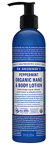 Dr. Bronner's Hand & Body Organic Lotion Peppermint