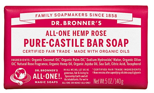 Dr. Bronner's Magic Soaps All-One Hemp Pure-Castile Soap Rose -- 5 oz