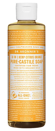 Dr. Bronner's Pure Castile Liquid Soap Citrus Orange -- 8 fl oz