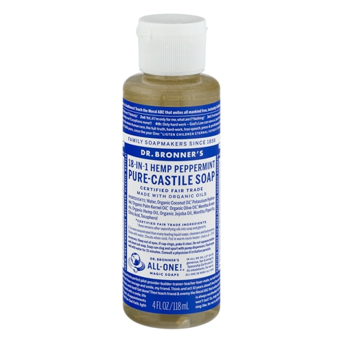 Dr. Bronner's Pure Castile Liquid Soap Peppermint -- 4 fl oz