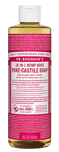 Dr. Bronner's Pure Castile Liquid Soap Rose