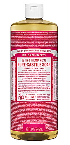 Dr. Bronner's Pure Castile Liquid Soap Rose -- 32 fl oz
