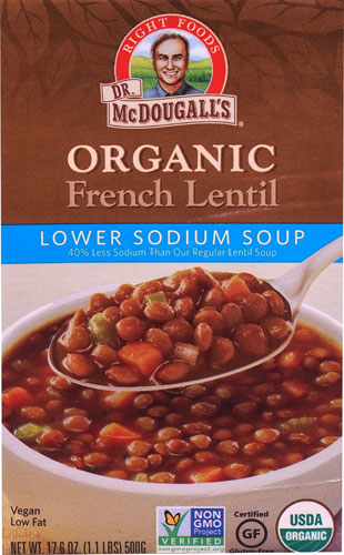 Dr. McDougall's Organic Lower Sodium Soup French Lentil -- 17.6 oz ...