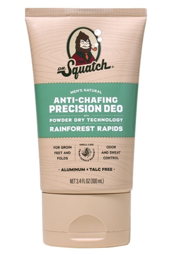 Dr. Squatch Men's Natural Anti-Chafe Deodorant Aluminum + Talc Free Rainforest Rapids