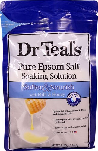 Dr. Teal's Soften & Nourish Pure Epsom Salt Soaking Solution with Milk & Honey -- 3 lb