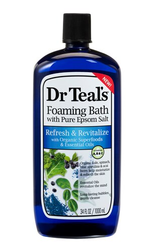 Dr. Teal's Superfoods Foaming Bath with Pure Epsom Salt Refresh & Revitalize -- 34 fl oz