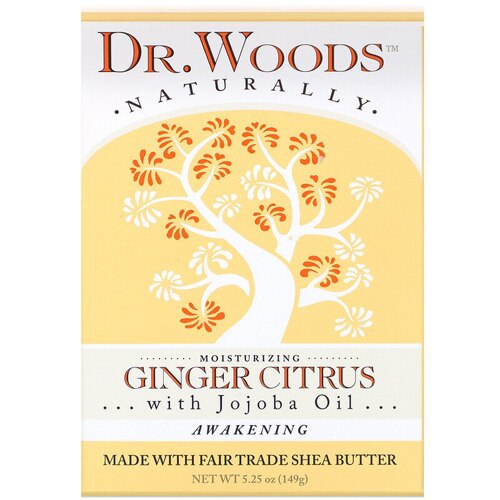 Dr. Woods Moisturizing Bar Soap With Jojoba Oil Ginger Citrus -- 5.25 oz